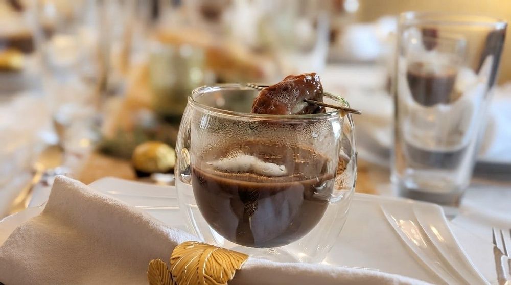 Maronensuppe mit geräucherter Entenbrust